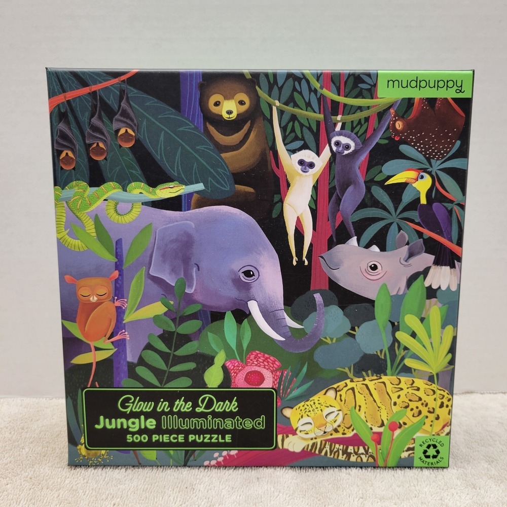 Glow in the Dark Jungle Illuminated 500 piece puzzle nwt